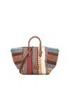 V73 Parrot Straw Tote Bag In Multicolour
