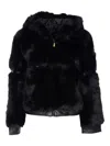 V73 Penny Hooded Faux-fur Jacket In Black