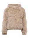 V73 Penny Hooded Jacket In Neutral