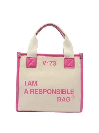 V73 Responsibility Logo Tote Bag In White