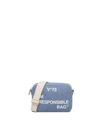 V73 Responsibility Logo-print Shoulder Bag In Blue