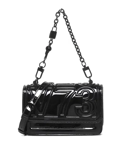 V73 Fox High-shine Cross Body Bag In Black