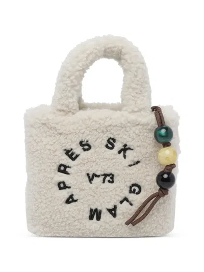 V73 Ski Glam Embroidered-logo Tote Bag In Neutral