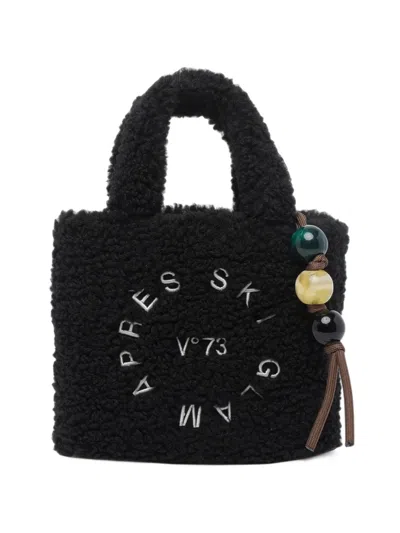 V73 Ski Glam Logo-embroidered Tote Bag In Black