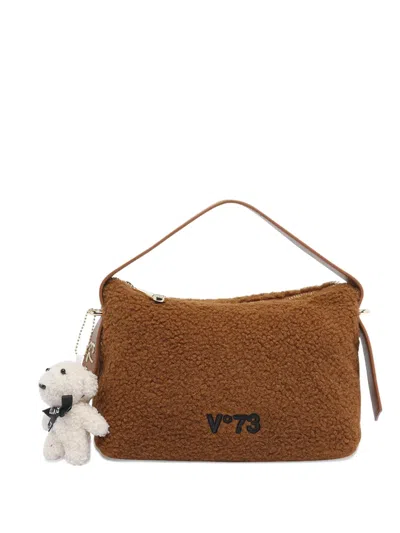 V73 Small Teddy-charm Shoulder Bag In Brown