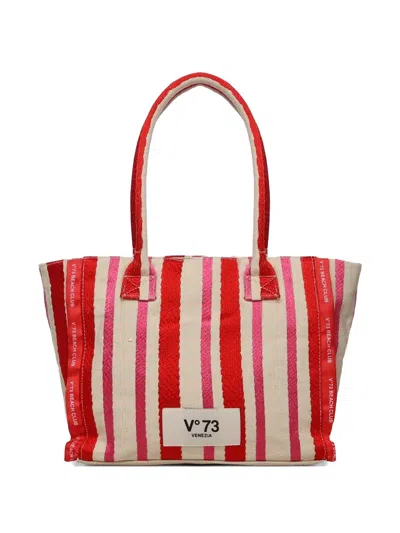 V73 Striped Shoulder Bag In Purple