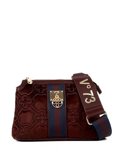 V73 Striped-strap Shoulder Bag In Red