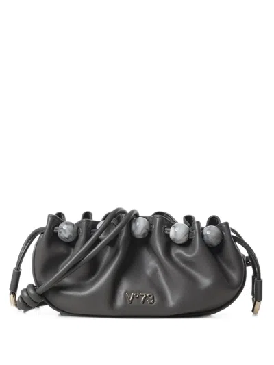 V73 Topazio Bead-embellished Ruched Mini Bag In Gray