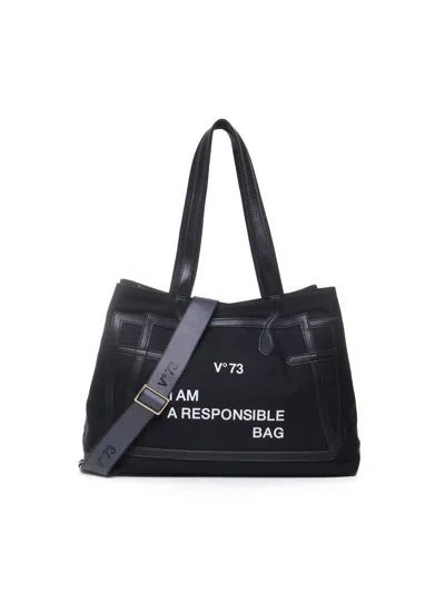 V73 Tote Bag I Am Responsible In Black