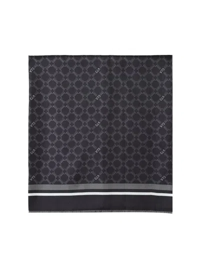 V73 Graphic-print Silk Scarf In Black