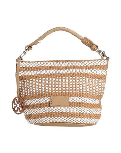V73 Woman Handbag Camel Size - Paper In Beige