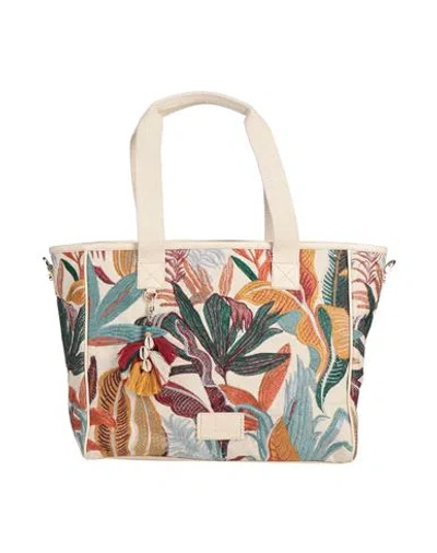 V73 Woman Shoulder Bag Beige Size - Cotton, Polyurethane
