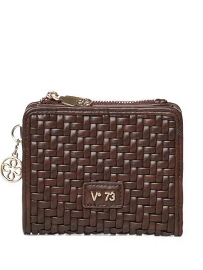 V73 Zelda Woven Logo-plaque Wallet In Brown
