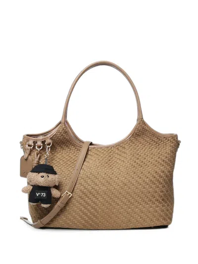 V73 Zelda Woven-effect Shoulder Bag In Purple