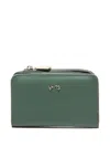V73 Zip-around Leather Wallet In Green