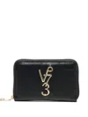 V73 Zip-around Logo-plaque Purse In Black
