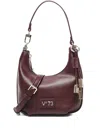 V73 Zip-fastening Half-moon Shoulder Bag In Red