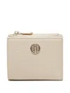 V73 Zip-top Logo-plaque Wallet In Neutral
