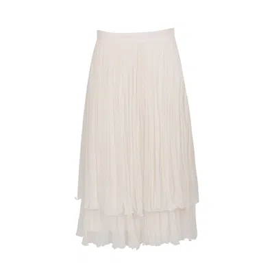 Vaai Women's Neutrals Layered Chiffon Midi Skirt - The Evelina In Black