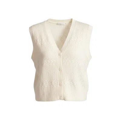 Vaai Women's Neutrals Sleeveless Knitted Vest In Ivory - The Luna In White