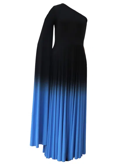 Vaai Women's Ombre Gown Black Blue - The Mirabella In Animal Print