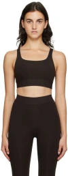 Vaara Brown Scoop Neck Sports Bra In Dark Brown