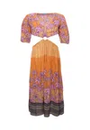 Vacanze Italiane Women's Dress  Vi25031 Multicolor Orange/fuchsia In Orange