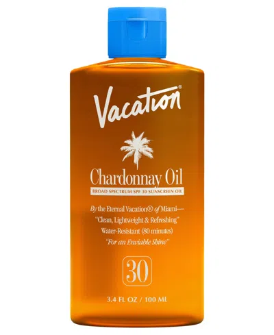 Vacation Chardonnay Spf 30 Sunscreen Oil, 3.4 Oz. In Transparent