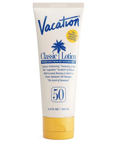 Vacation Classic Lotion Spf 50 Sunscreen, 3.4 Oz. In Transparent