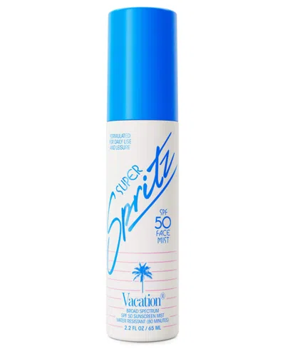Vacation Super Spritz Spf 50 Face Mist Sunscreen, 2.2 Oz. In Transparent