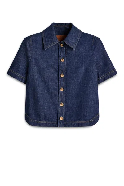 Scanlan Theodore Denim Short Sleeve Shirt In Black