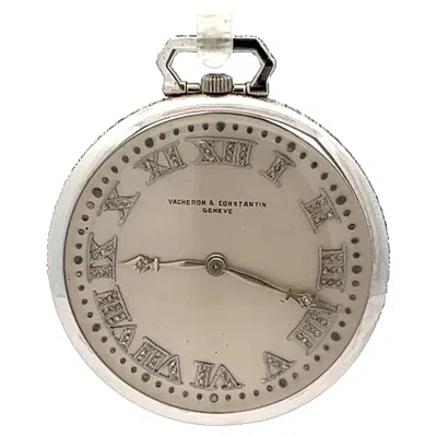 Pre-owned Vacheron Constantin Art Deco  Geneve Platinum Pocket Watch With Old Cut Diamonds In Multi