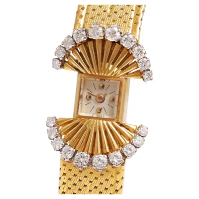 Pre-owned Vacheron Constantin Backwinder Diamond Cocktail Watch In 18k Yellow Gold