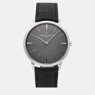 Pre-owned Vacheron Constantin Grey Platinum Patrimony 81180/000p-9539 Manual Winding Men's Wristwatch 40 Mm