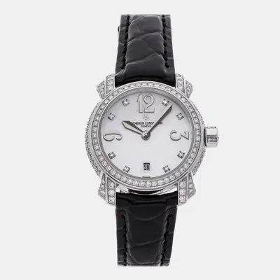 Pre-owned Vacheron Constantin Malte 25716/000g-9029 Mother Of Pearl White Gold Women's Watch 30mm