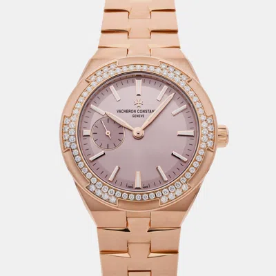 Pre-owned Vacheron Constantin Overseas 2305v/100r-b077 Pink 18k Rose Gold Diamond Automatic Men's Watches 37mm