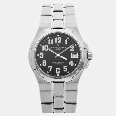 Pre-owned Vacheron Constantin Overseas 42042/423a-8890 Black Stainless Steel Automatic Men Wristwatch 37mm