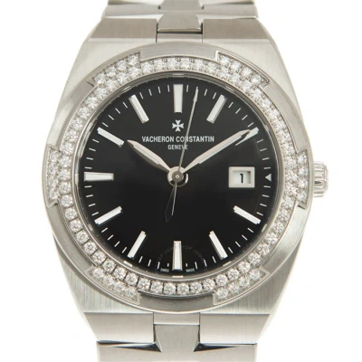 Vacheron Constantin Overseas Quartz Diamond Black Dial Ladies Watch 1205v/100a-b591 In Gold