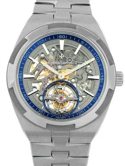 Pre-owned Vacheron Constantin Overseas Tourbillon 42mm In Silver
