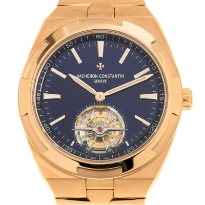 Vacheron Constantin Overseas Tourbillon Automatic Blue Dial Men's Watch 6000v/110r/b733 In Gold