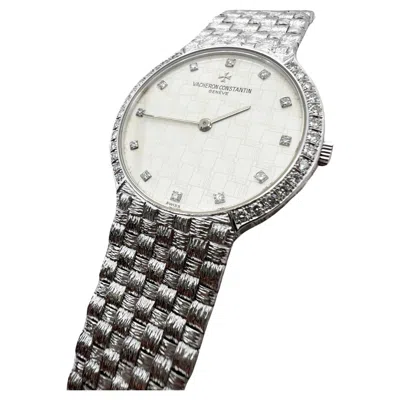 Pre-owned Vacheron Constantin Patrimony Diamond Hour Markers 18k White Gold