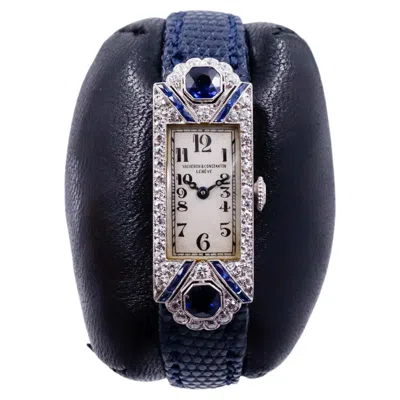 Pre-owned Vacheron Constantin Platinum And Diamond Dress Watch With Ceylon Sapphires, 1920 In Multi