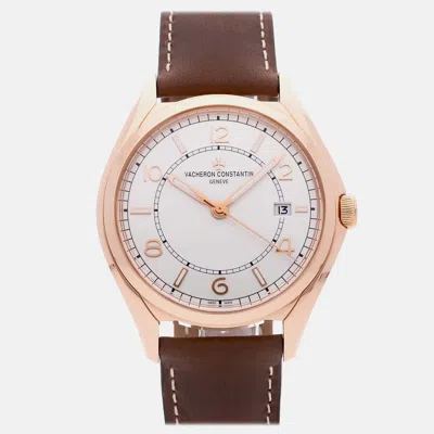 Pre-owned Vacheron Constantin Fiftysix 4600e/000r-b441 Automatic Silver 18k Rose Gold Men's Wristwat