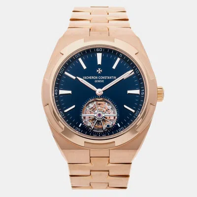 Pre-owned Vacheron Constantin Overseas Tourbillon 42 Mm In Blue