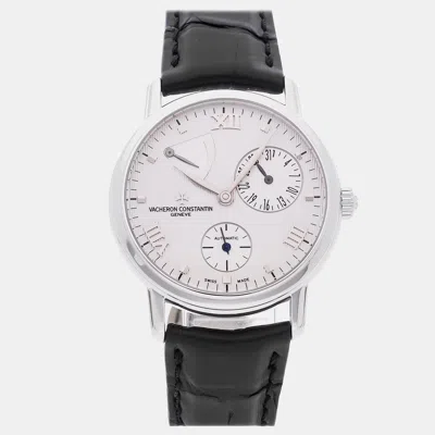 Pre-owned Vacheron Constantin Patrimony Power Reserve 47200/000g-9019 36 Mm In Silver