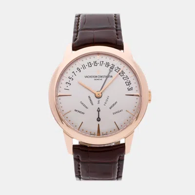 Pre-owned Vacheron Constantin Patrimony Retrograde Day-date 86020/000r-9239 In Silver