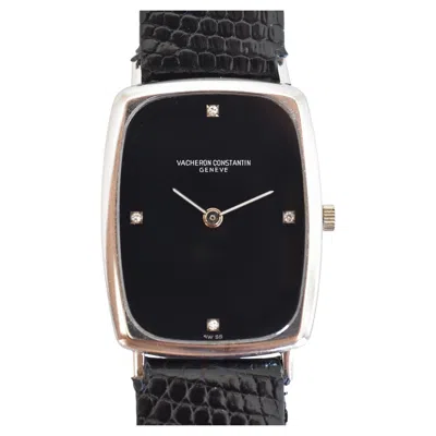Pre-owned Vacheron Constantin Ref. 7590 Onyx Diamond 18k White Gold Wristwatch, Circa 1970