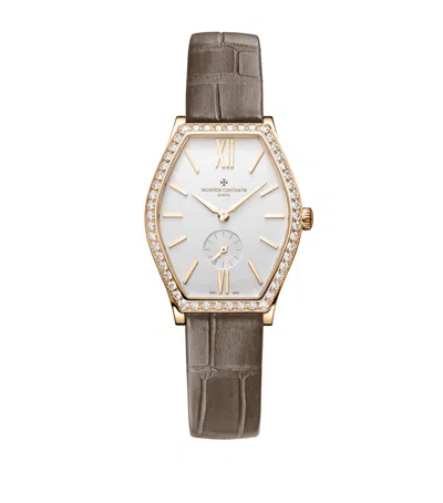Vacheron Constantin Rose Gold And Diamond Malte Watch In Gray