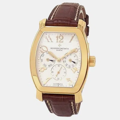 Pre-owned Vacheron Constantin Royal Eagle 42008/000j-9061 Automatic Silver 18k Yellow Gold Men's Wristwatch 35.5 Mm