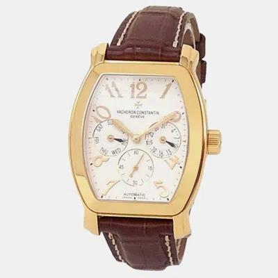 Pre-owned Vacheron Constantin Royal Eagle 42008/000j-9061 Automatic White18k Yellow Gold Men's Wristwatch 35.5 Mm